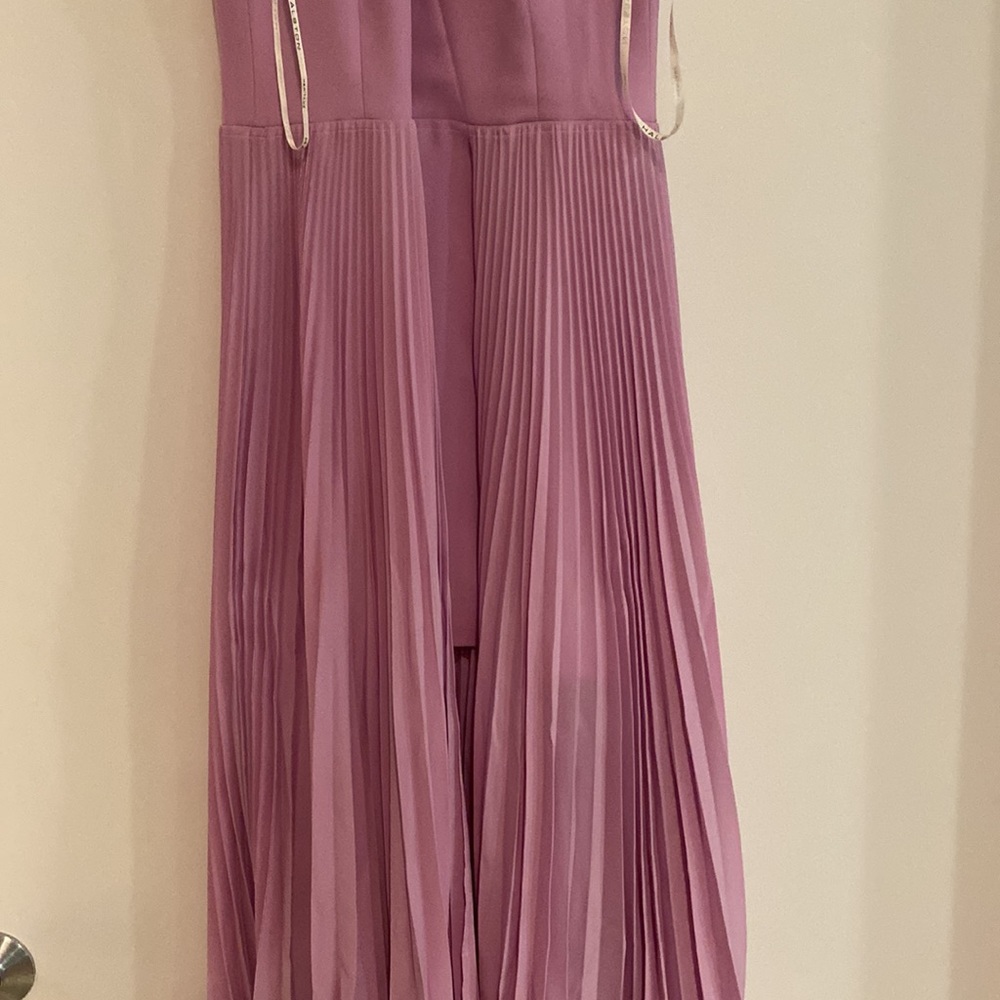 HALSTON HERITAGE Pleated Crepe Midi Dress - Picture 8 of 14